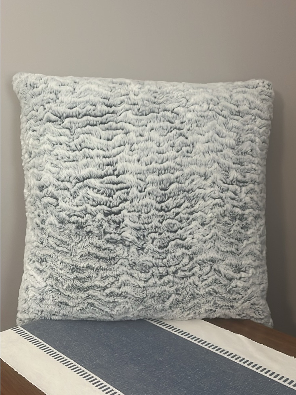 Grey Plush Throw Pillow